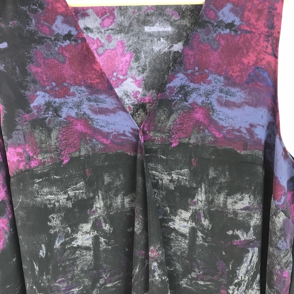 Rachel Roy Purple And Black Asimetrical Top XXL - Picture 2 of 4